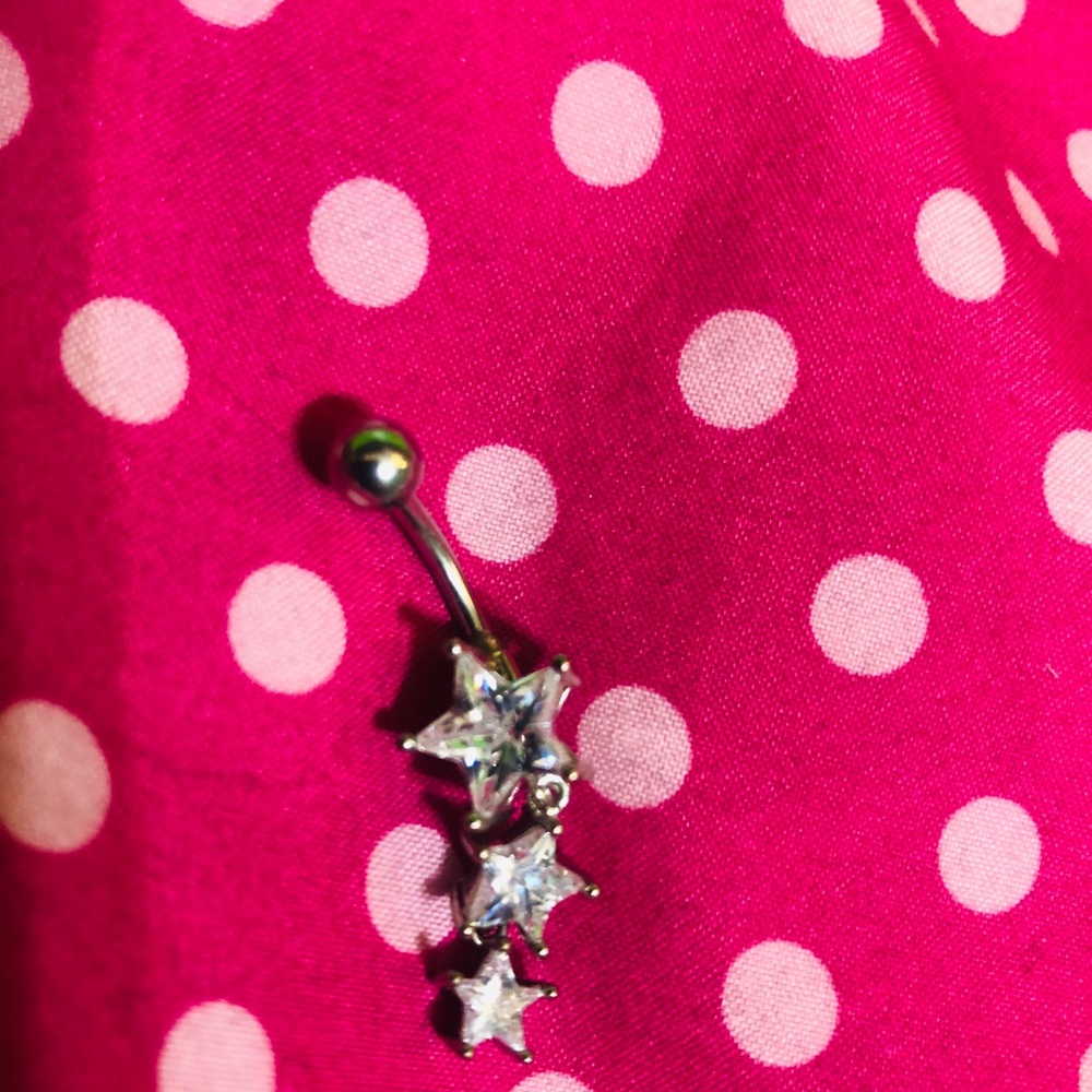Crystal Star bellie button ring